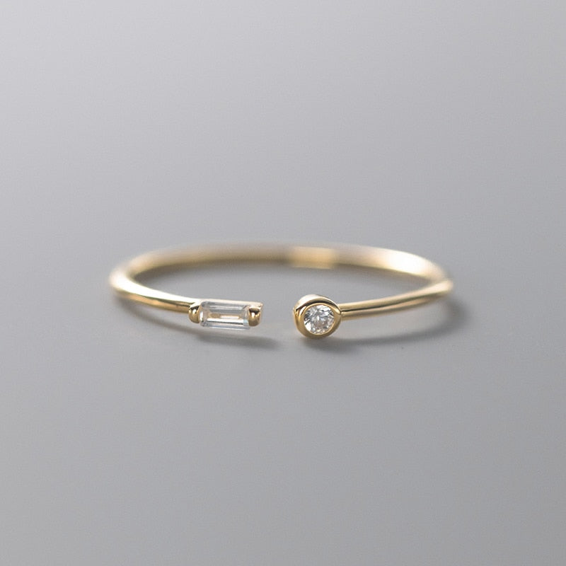 Minimalist Sterling Silver 14K Gold Ring