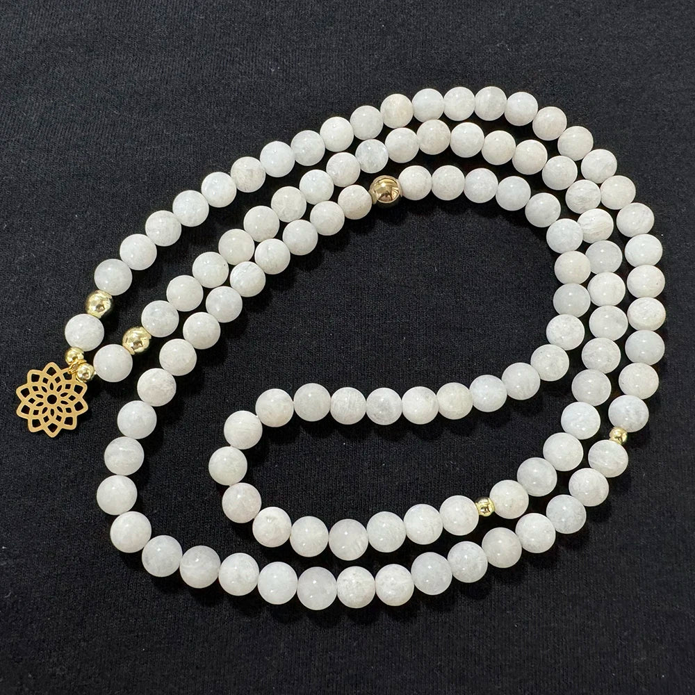 Natural Moonstone 108 Beads Mala