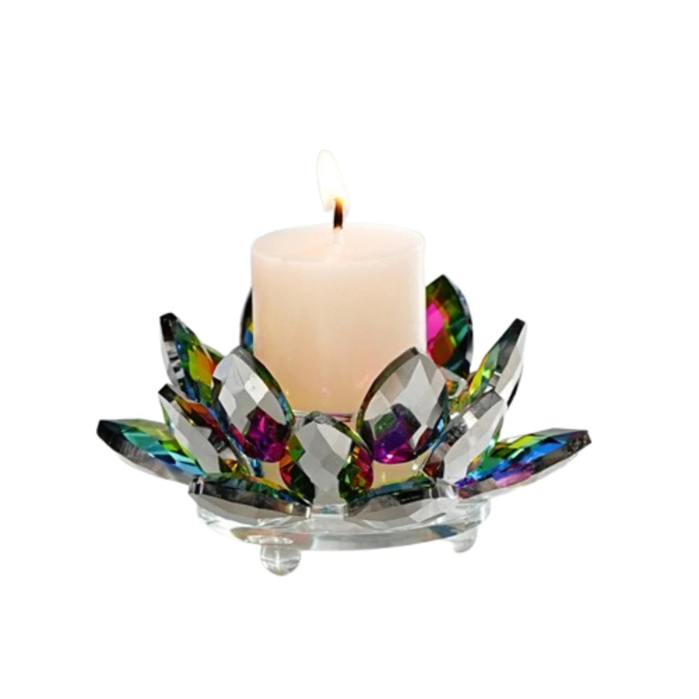 Crystal Glass Lotus Candle Holder