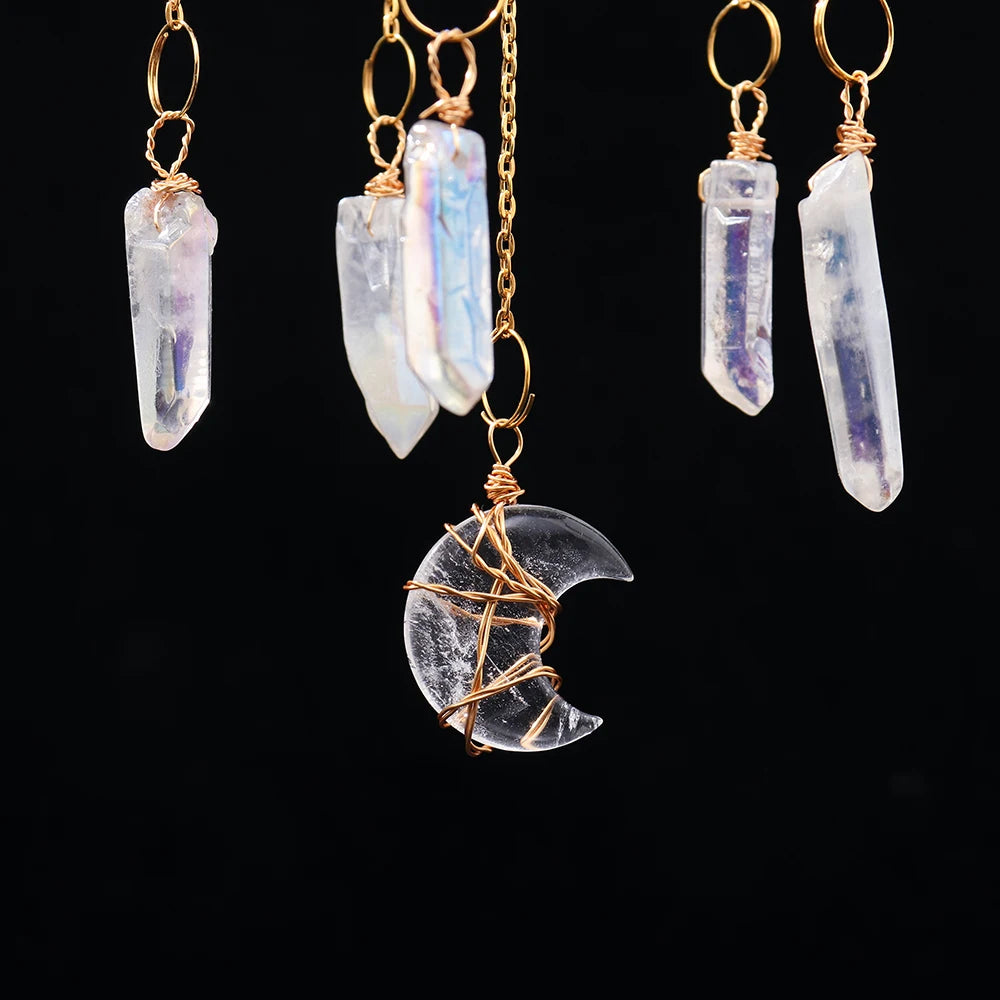 Natural Gemstone Prism & Moon Sun Catcher