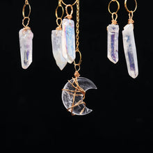 Load image into Gallery viewer, Natural Gemstone Prism &amp; Moon Sun Catcher
