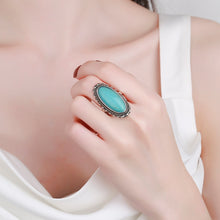 Load image into Gallery viewer, Natural Turquoise Silver Ring
