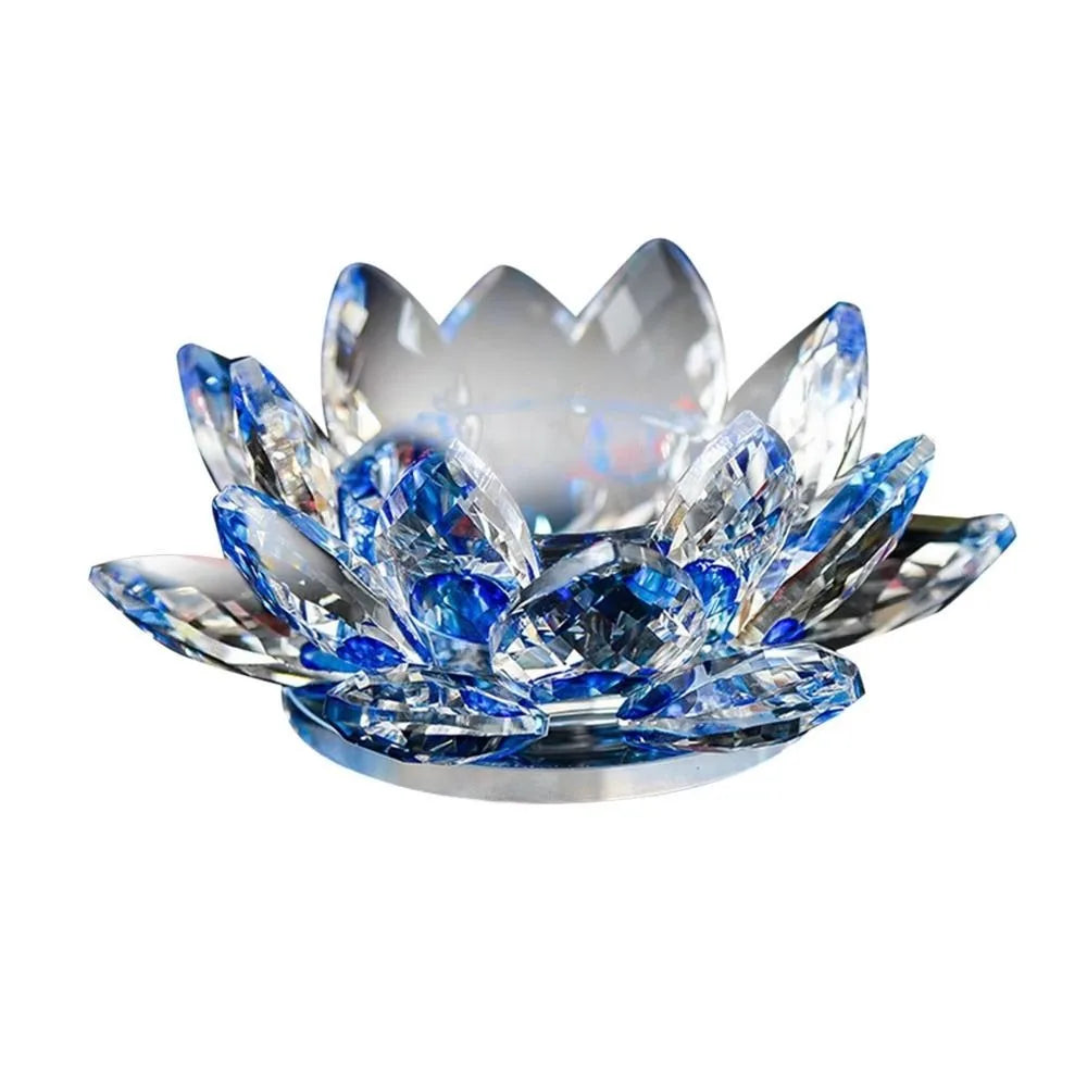 Crystal Glass Lotus Candle Holder