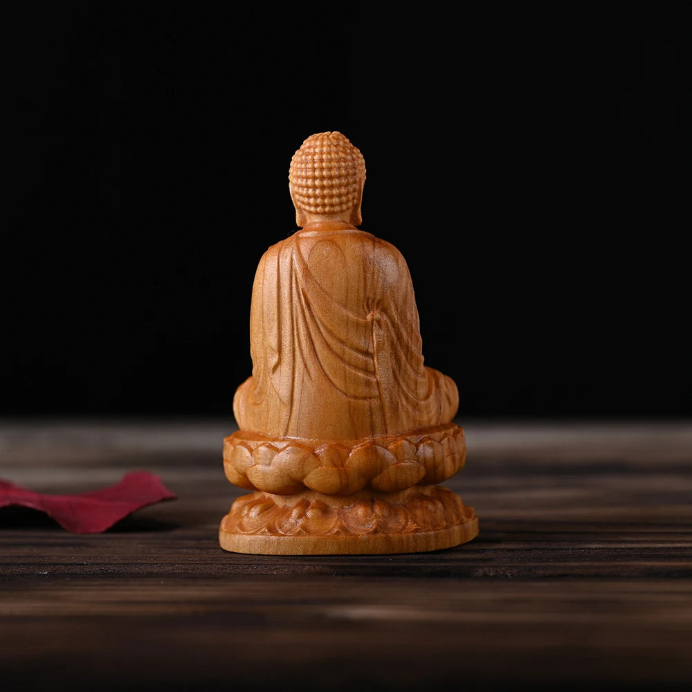 Natural Arborvitae Scented Wood Hand Carved Buddha Statue