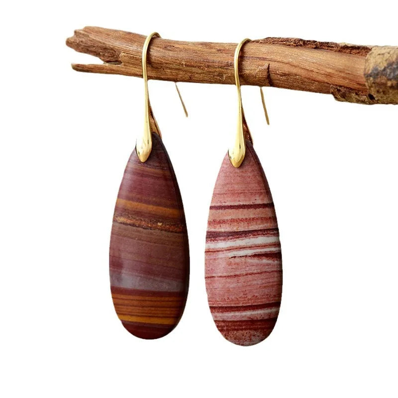 Natural Red Desert Jasper Earrings