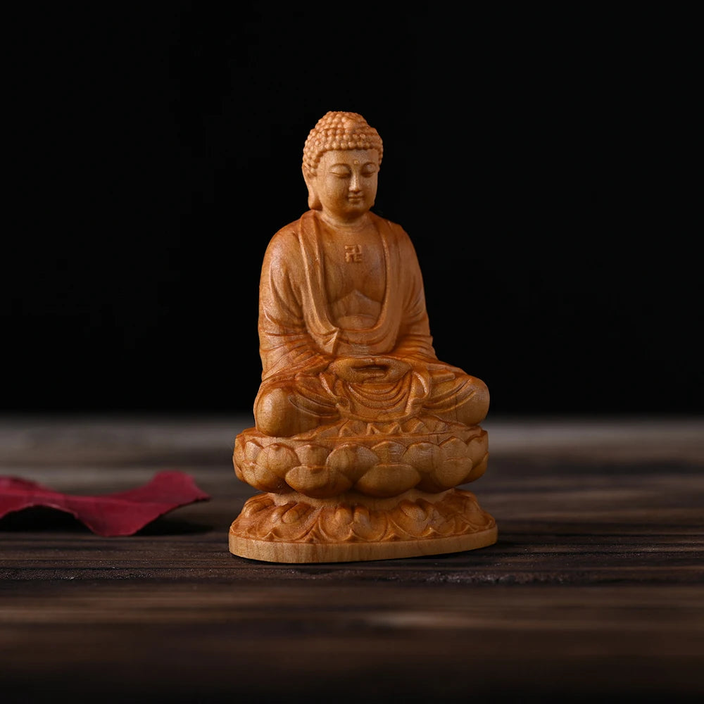 Natural Arborvitae Scented Wood Hand Carved Buddha Statue