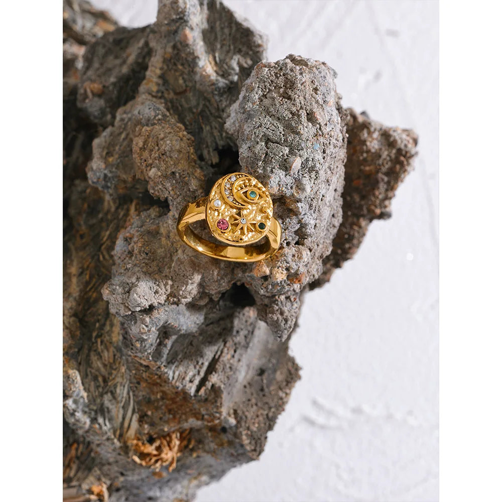 Sacred Intuition – Gold Plated Esoteric Chic Ring