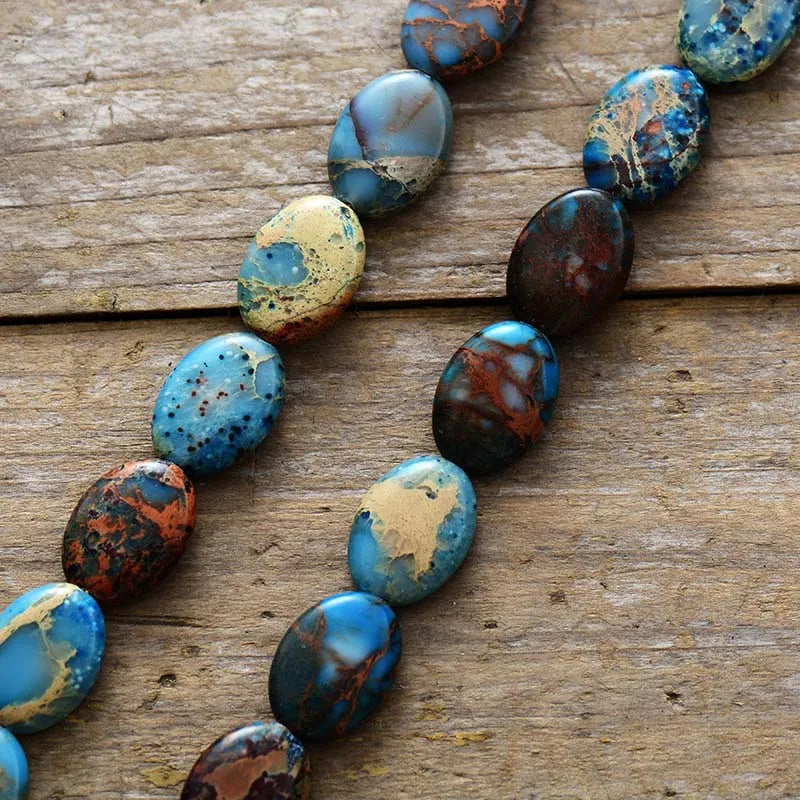 Natural Blue Imperial Jasper Chunky Choker Necklace