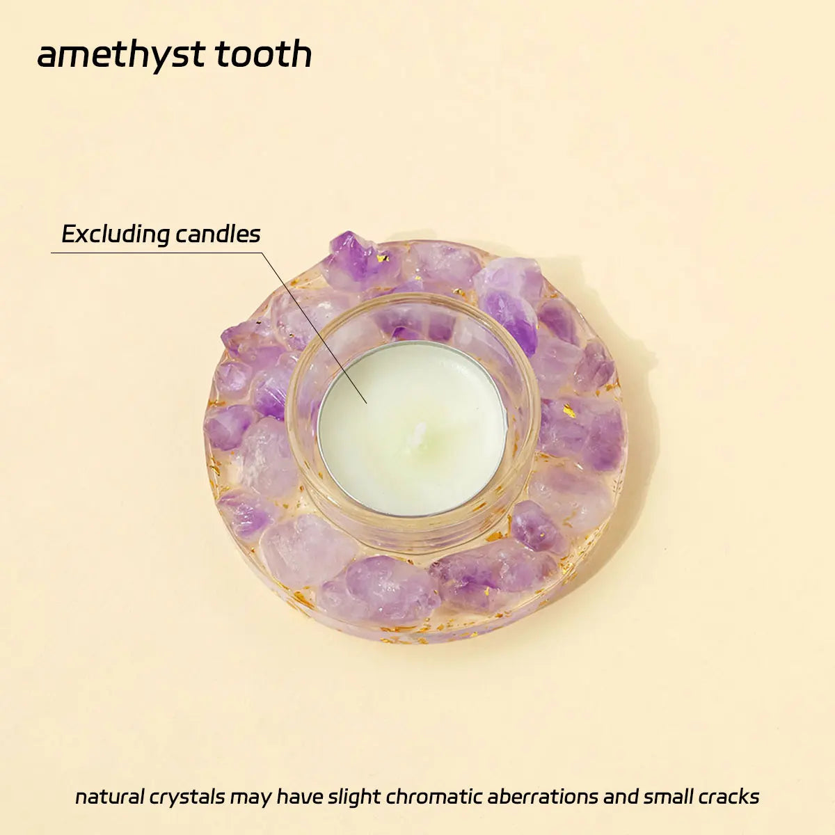 Natural Gemstones Tea Candle Holder