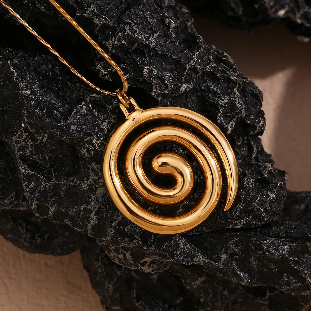 Gold Plated Snake Spiral Necklace