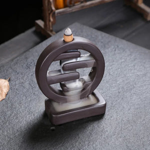Handmade Zen Waterfall Ceramic Incense Burner