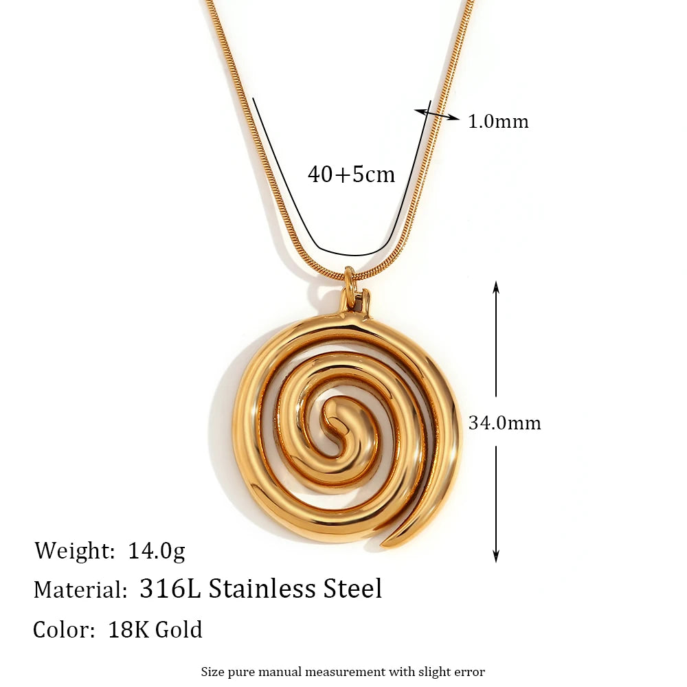 Gold Plated Snake Spiral Necklace