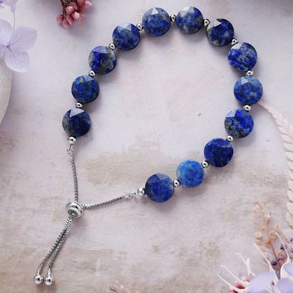 Natural Lapis Lazuli Lace Up Bracelet