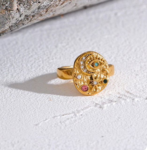 Sacred Intuition – Gold Plated Esoteric Chic Ring