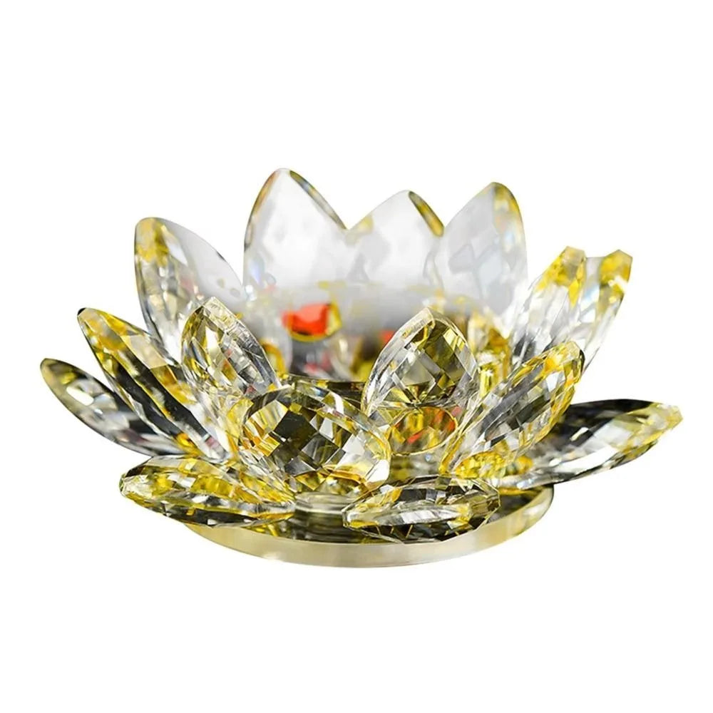 Crystal Glass Lotus Candle Holder