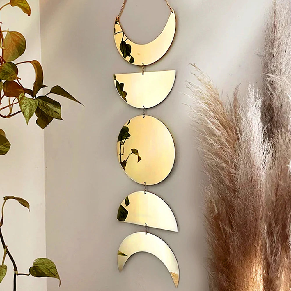 Gold Moon Phase Wall Mirror