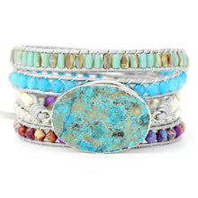 Load image into Gallery viewer, Natural Ocean Jasper &amp; Mixed Gemstones Wrap Bracelet
