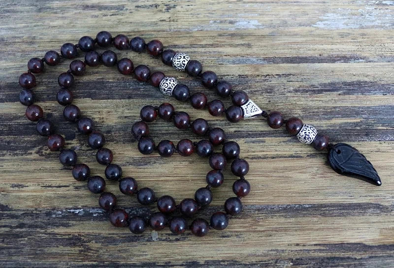 Natural Blood Stone Jasper Wing 108 Beads Mala