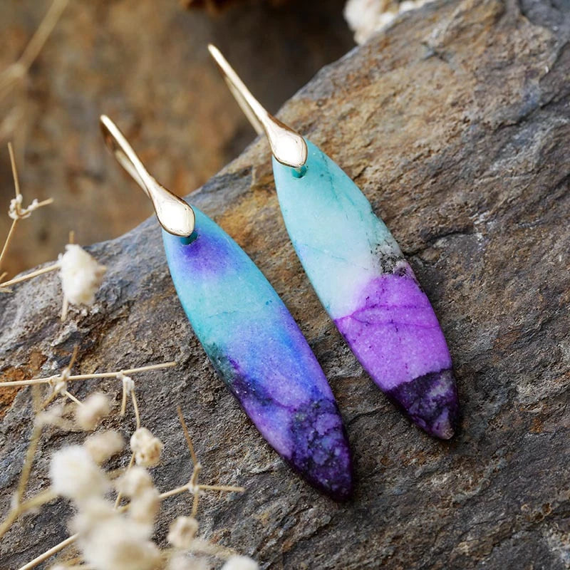 Natural Periwinkle Jasper Earrings