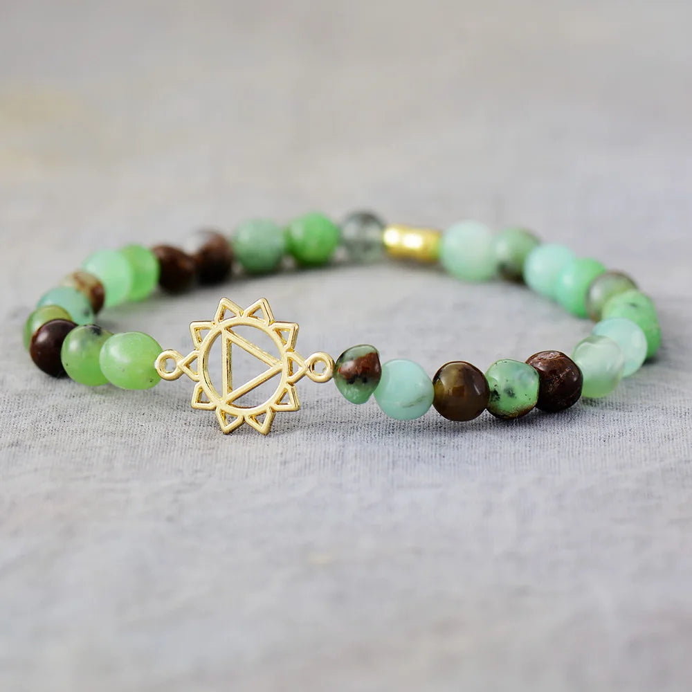 Natural Gemstones & Glazed Beads Hippie Bracelet Set