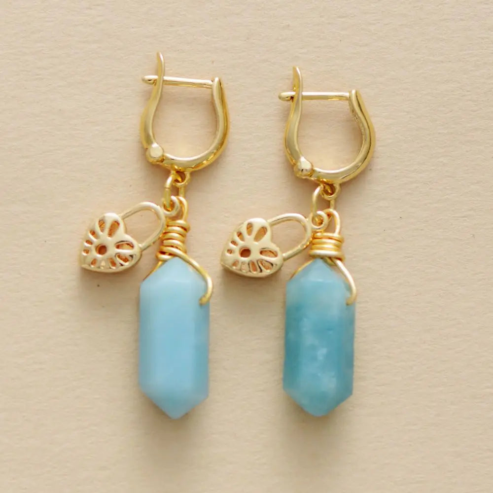 Natural Amazonite Double Point Wand Earrings