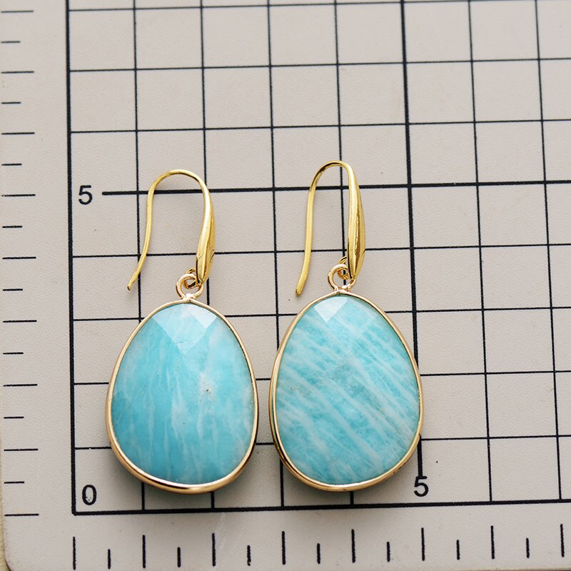 Natural Amazonite Ocean Earrings