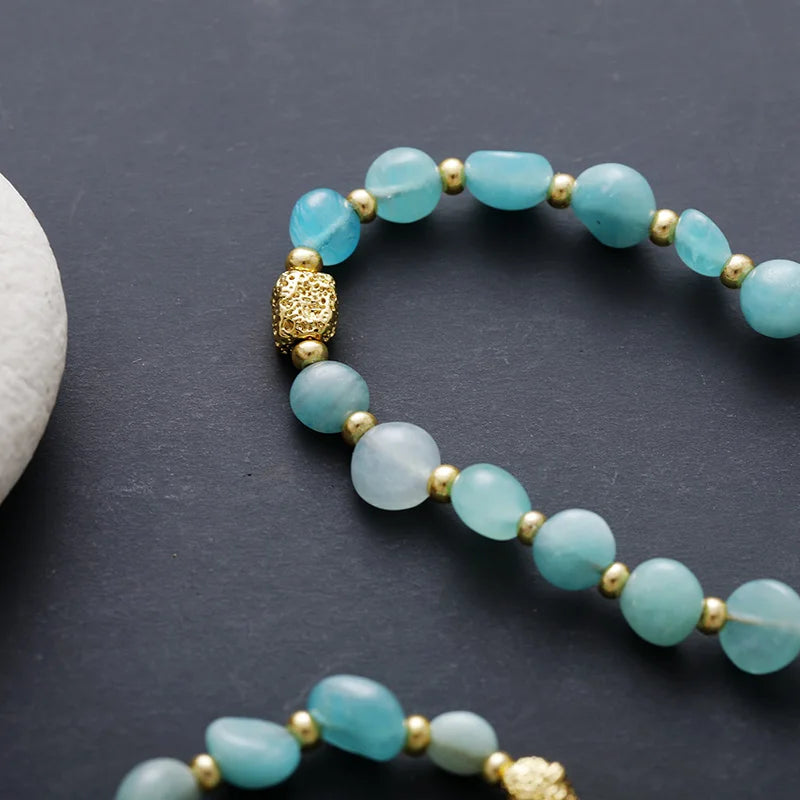 Natural Amazonite Boho Chic Necklace