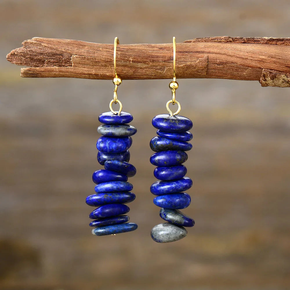 Natural Lapis Lazuli Stone Balancing Earrings