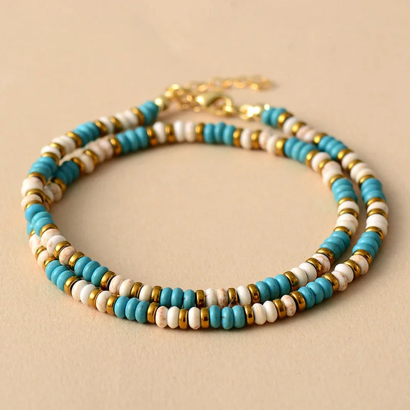 Natural Turquoise, Howlite & Sodalite Choker Necklace