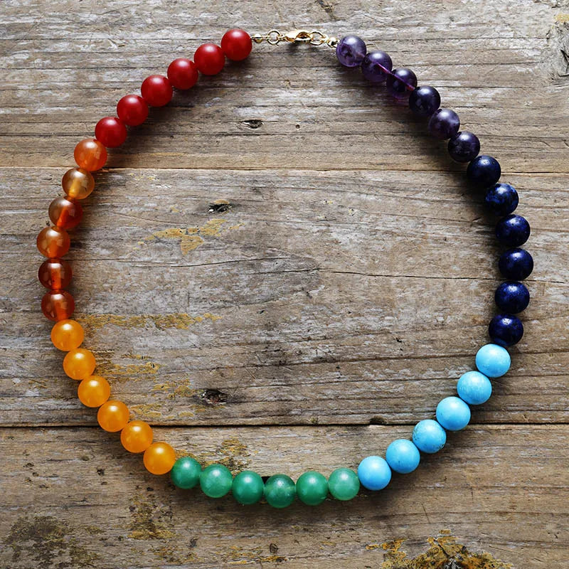 Natural 7 Chakra Stones Choker Necklace