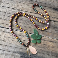 Load image into Gallery viewer, Natural Mookaite, Red Jasper, African Turquoise &amp; Aventurine Pendant Mala
