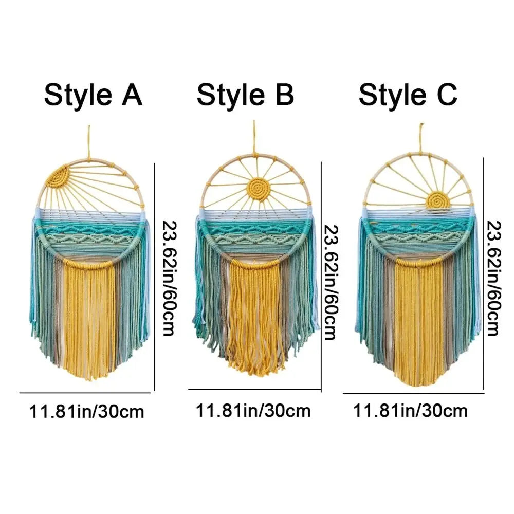 Handwoven Cotton Sunrise & Sunset Tapestry Macrame Wall Decor