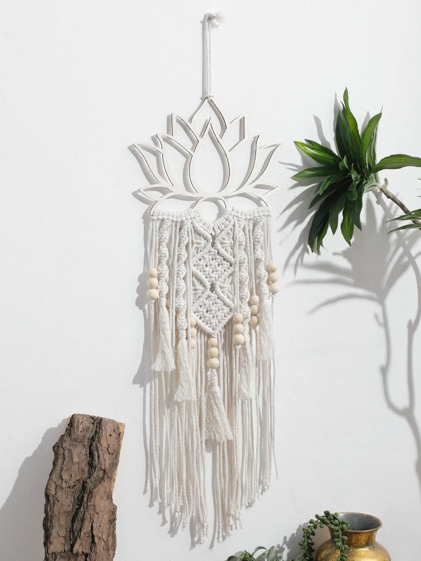 Handwoven Macrame Lotus Wall Decoration