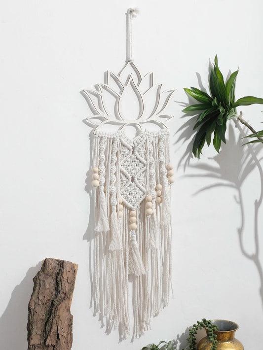 Handwoven Macrame Lotus Wall Decoration