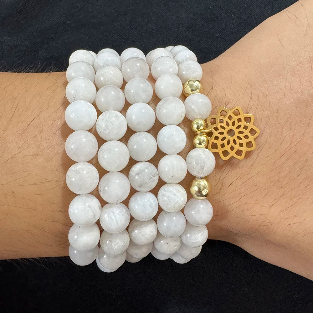 Natural Moonstone 108 Beads Mala