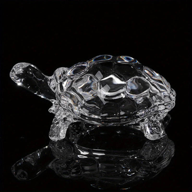 Crystal Glass Feng Shui Good Luck Prosperity Turtle Ornament