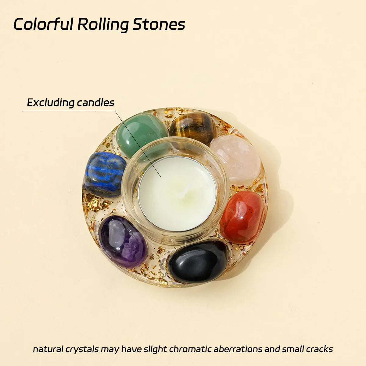 Natural Gemstones Tea Candle Holder