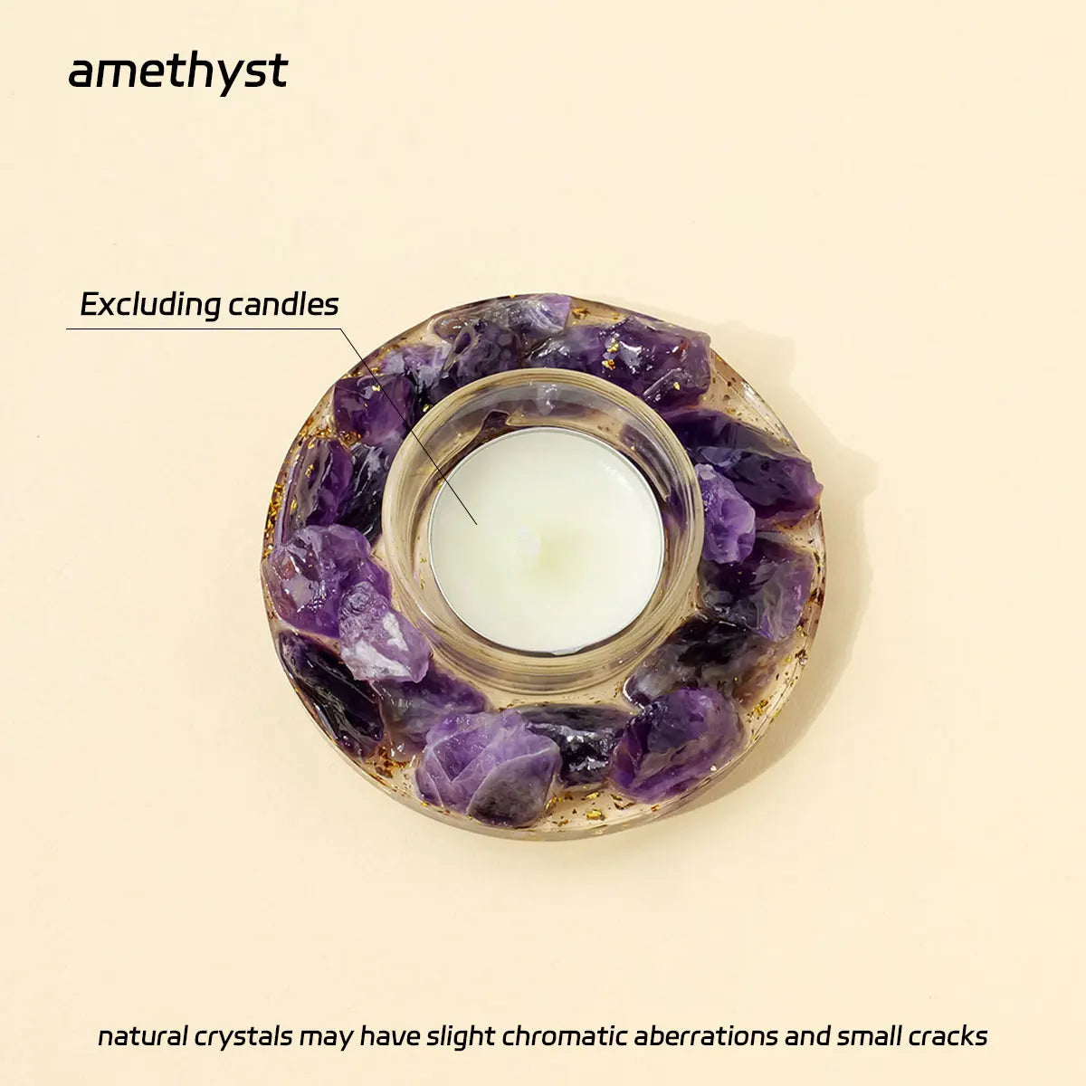 Natural Gemstones Tea Candle Holder