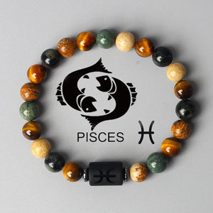 Natural Mixed Gemstones 12 Zodiac Signs Bracelet