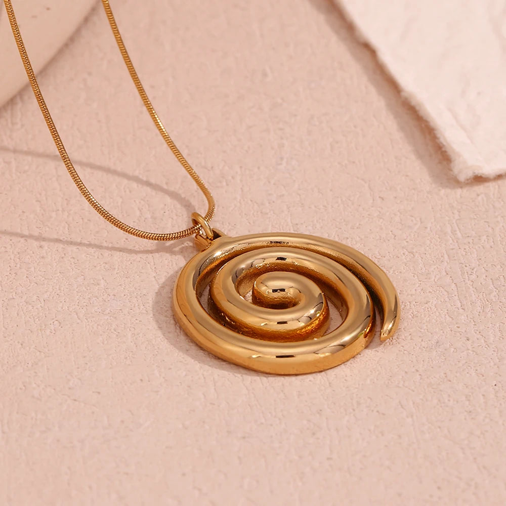 Gold Plated Snake Spiral Necklace