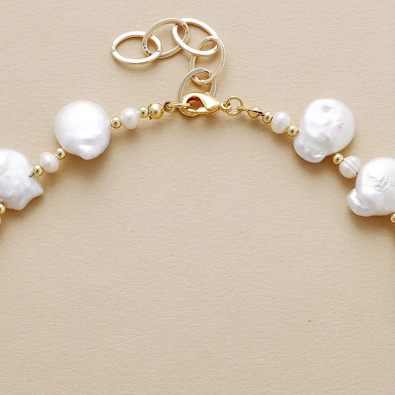 Natural Freshwater Pearl Gold Plated Chunky Choker