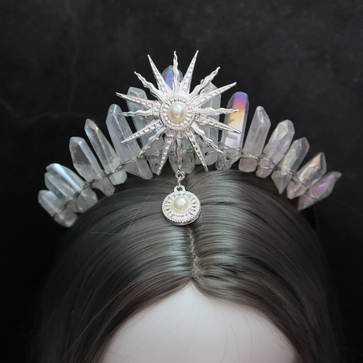 Natural Raw Crystal High Priestess Sun Tiara