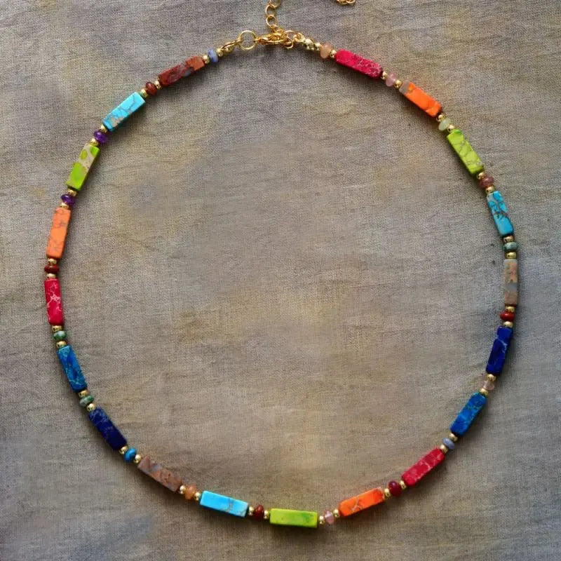 Natural 7 Chakras Jasper Choker Necklace