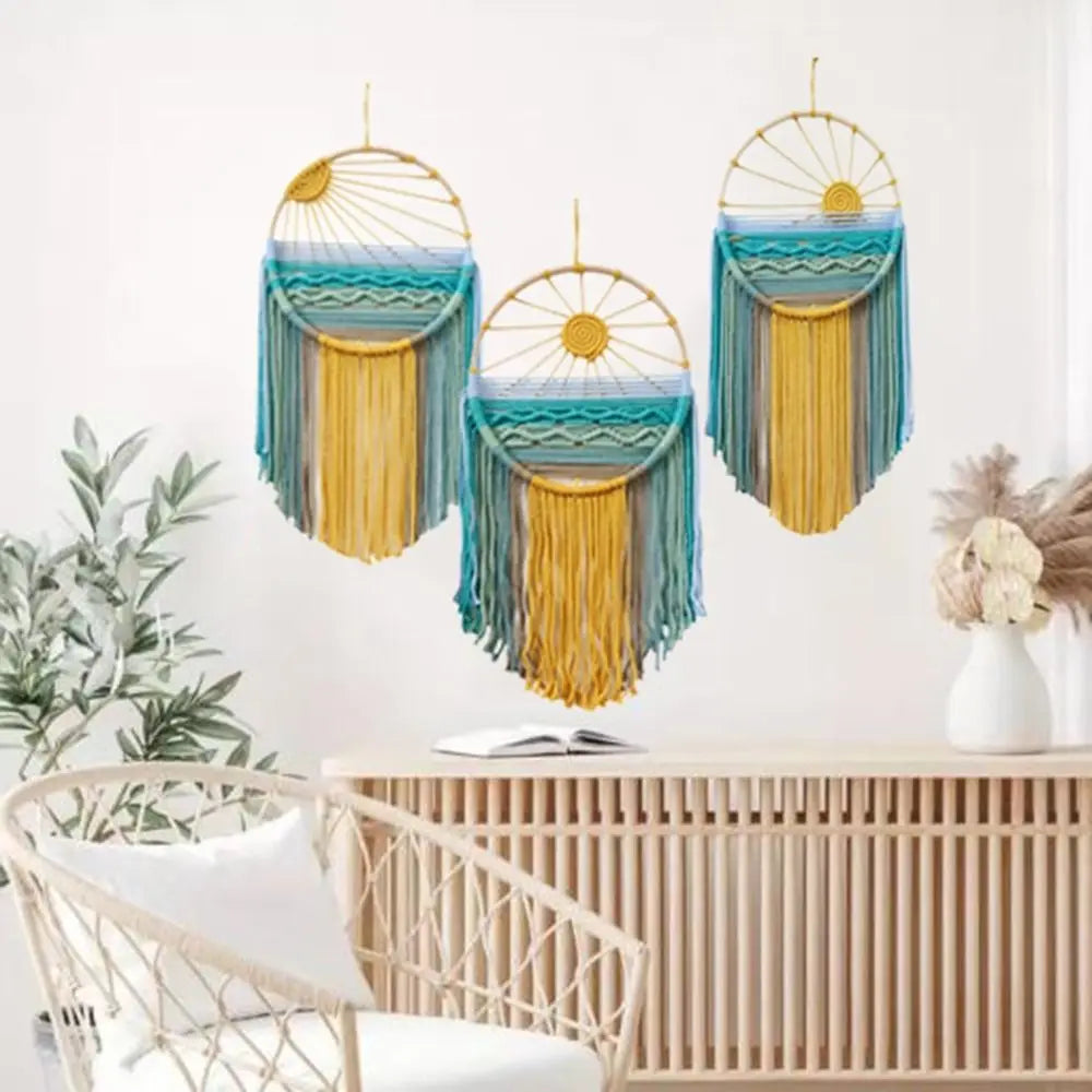 Handwoven Cotton Sunrise & Sunset Tapestry Macrame Wall Decor