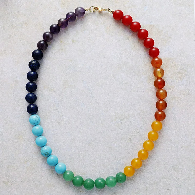 Natural 7 Chakra Stones Choker Necklace