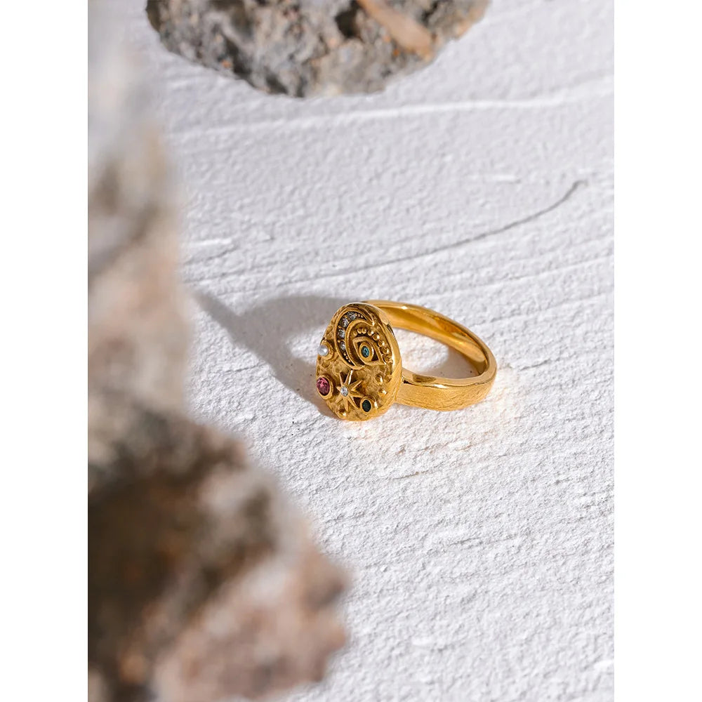 Sacred Intuition – Gold Plated Esoteric Chic Ring