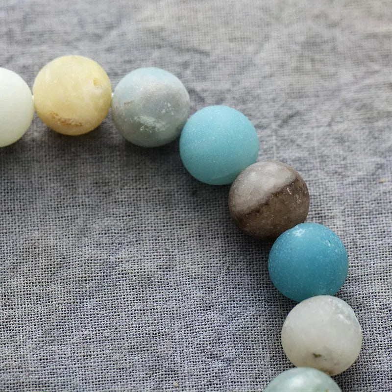 Natural Amazonite & Labradorite Beaded Bracelet