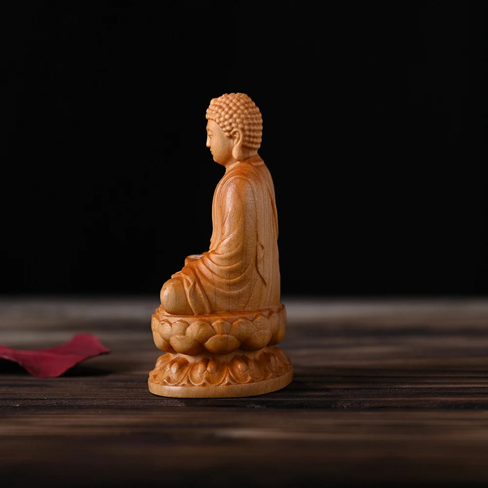 Natural Arborvitae Scented Wood Hand Carved Buddha Statue