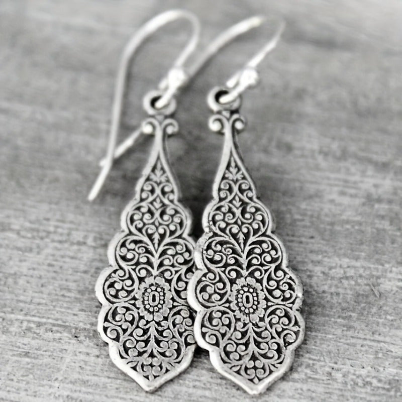 Boho Carved Hindu Vintage  Dangle Earrings