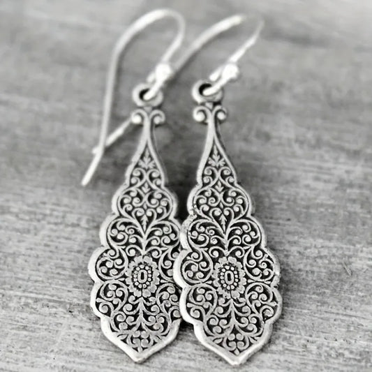 Boho Carved Hindu Vintage  Dangle Earrings